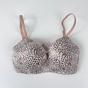 Victoria's Secret Body By Victoria No-Wire T Shirt Bra Animal Print 32DDD